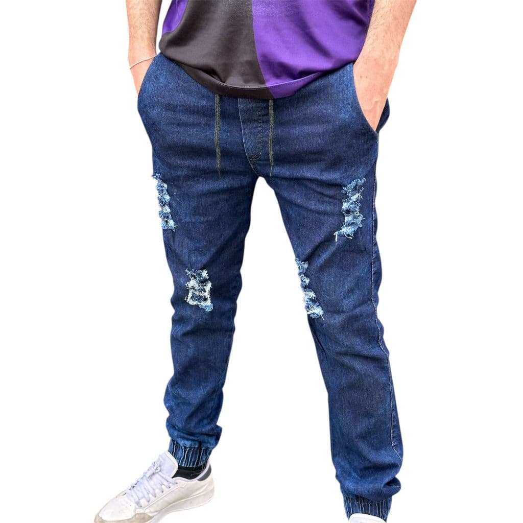 Calça Jogger Jeans Rasgada Slin Fit Super Confortável com Preço de Fabrica