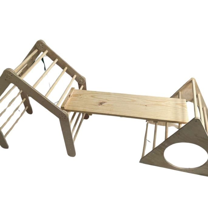 Triangulo Montessori Articulável + Triangulo Fixo com Rampa