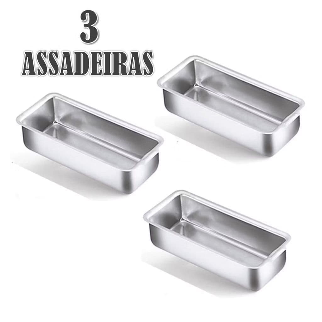 Kit  Formas Nº2 Assadeira para Bolo Inglês e Pão em Alumínio