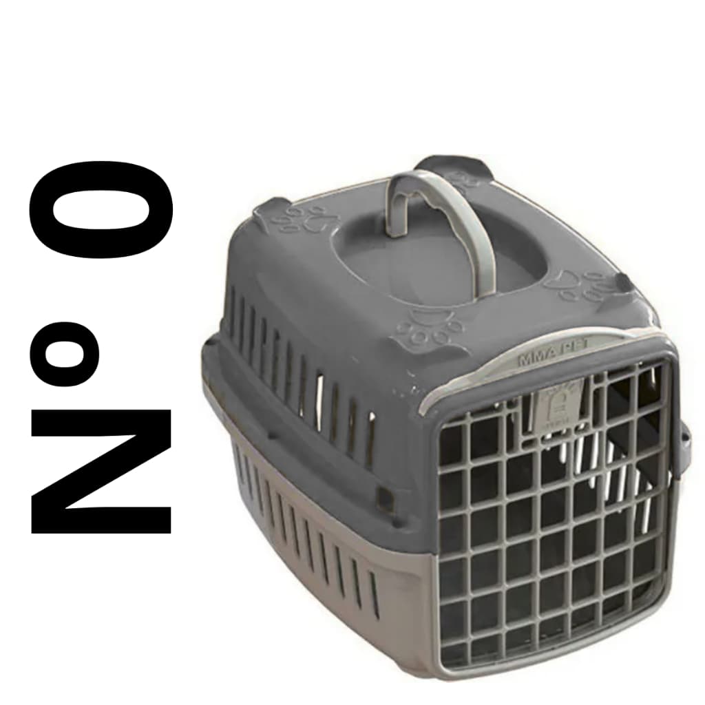 Caixa de Transporte para Cachorros e Gatos MMA Nº 0 Cinza Unidade