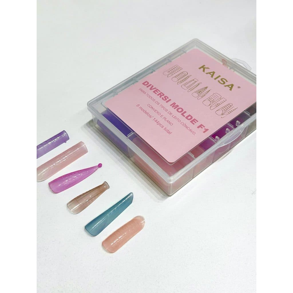 Molde F1 Kaisa Diversi 6 Formatos 144Pcs Colorido Unha Nails