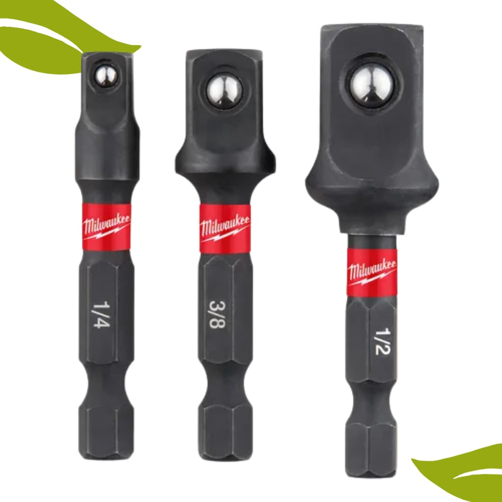 Kit 3 Adaptadores p/soquete Milwaukee Shockwave Hex 1/4" X 50mm 1/4"-3/8"-1/2" - 48-32-5033