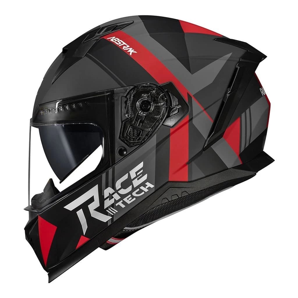 Capacete Race Tech Volt Abstrak Vermelho Cinza Preto Fosco
