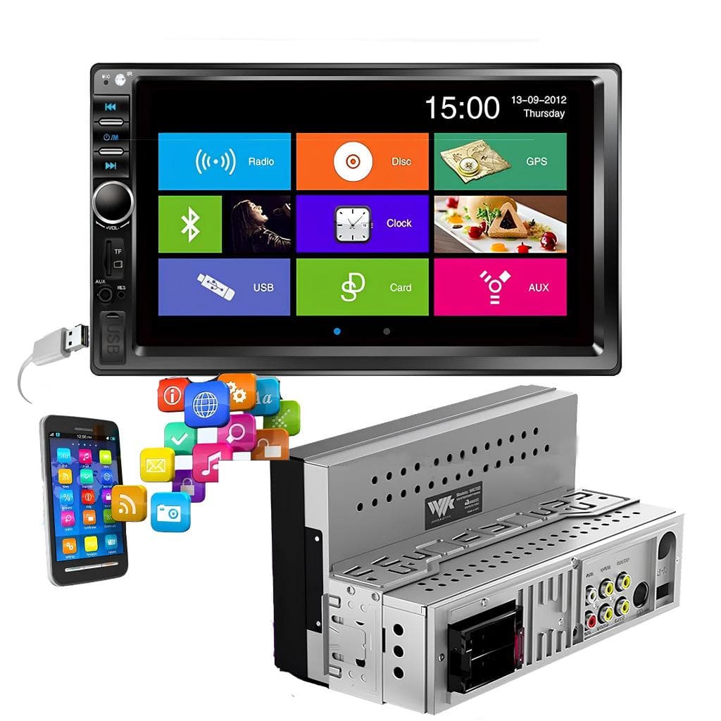 1 din Central Multimídia Universal Rádio De Carro  MP5 Video Player Bluetooth 7 Polegada Tela Sensível Ao Toque KAN