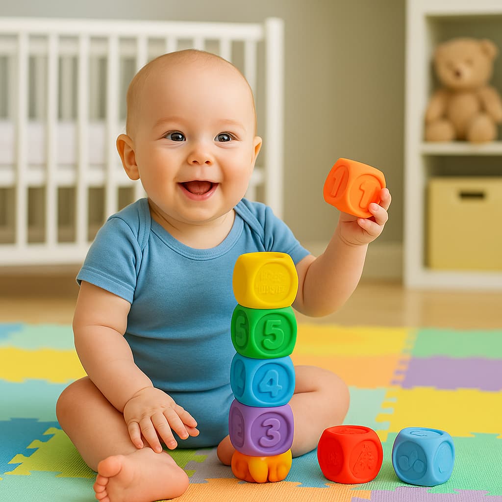 Cubos Didáticos Coloridos Brinquedo Infantil para Bebes com Encaixe 100% Vinil