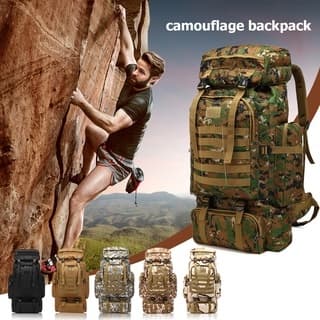Mochila Grande Militar Camuflada 80L Caminhada Alpinismo Pesca Caça Esporte e Saco de Acampamento Trilha Cargueira