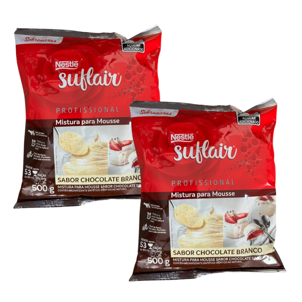 Kit 2 Pacotes Mistura Para Mousse Sulflair 500g Nestle Professional Confeitaria Sobremesas