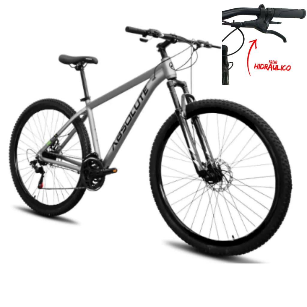 Bicicleta Aro 29 Absolute Nero 5 Alumínio Masculina 21v Com Suspensão Freio Hidráulico Mtb