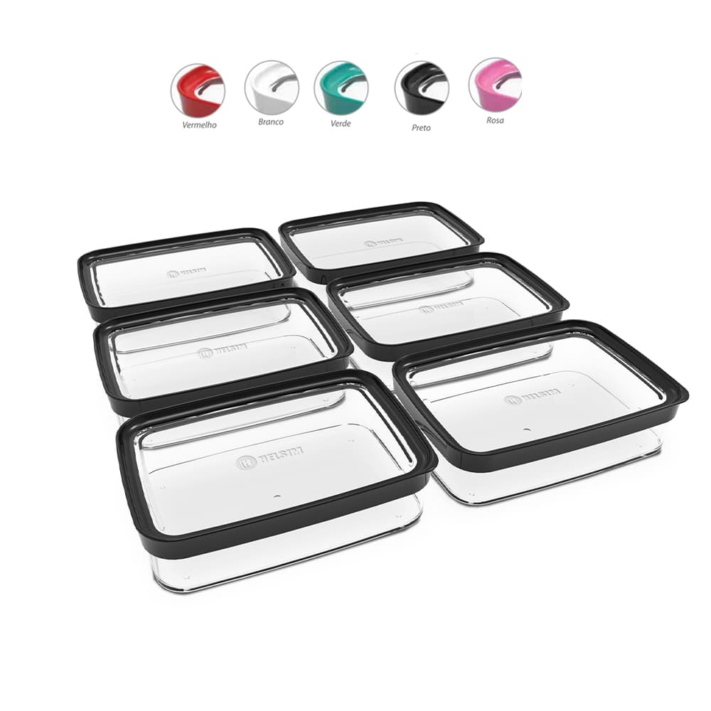 Kit Conjunto de 06 Potes Herméticos para Mantimentos Acrílico 150 – Kit 6