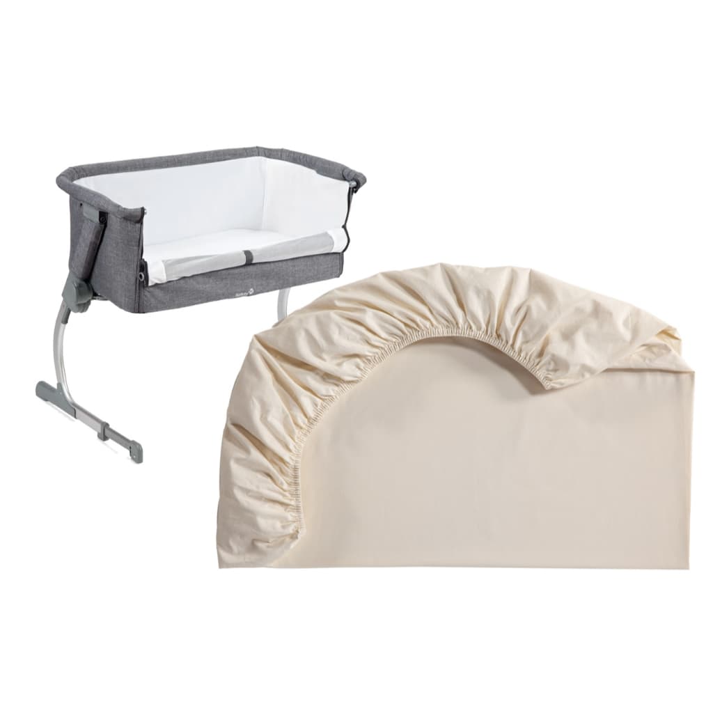 LENÇOL DE ELÁSTICO PARA BERÇO PORTÁTIL SIDE BY SIDE 400 FIOS + PROTETOR IMPERMEÁVEL