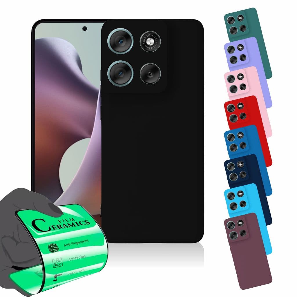 Capa Capinha Anti Shock Aveludada + Película Para Moto G15
