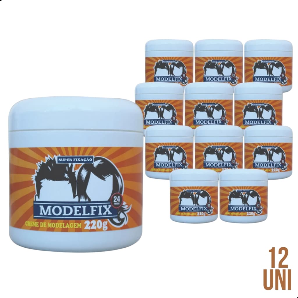 Creme Modelador Capilar Modelfix Super Fixação 220g Kit 3/6/12 Masculino