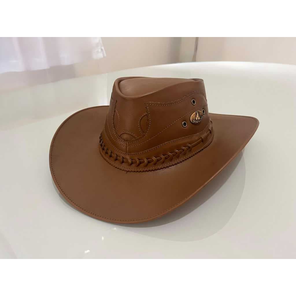 Chapéu Country Clássico Couro Legitimo Barretos peão promoção