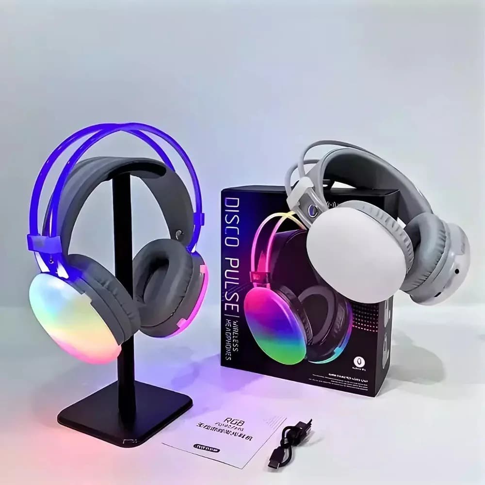 Fone Sem Fio RGB Pulse PG580 Bluetooth 5.2 | LED RGB | Som Potente | Cores Variadas