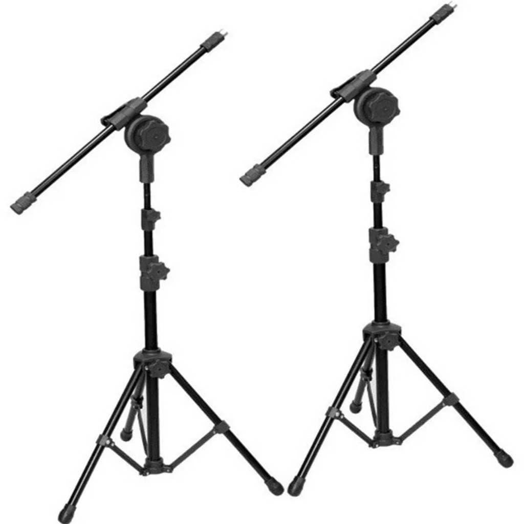 Kit 2 Suporte Microfone Visão Musical Pedestal Girafa Profissional Promoção Envio Imediato