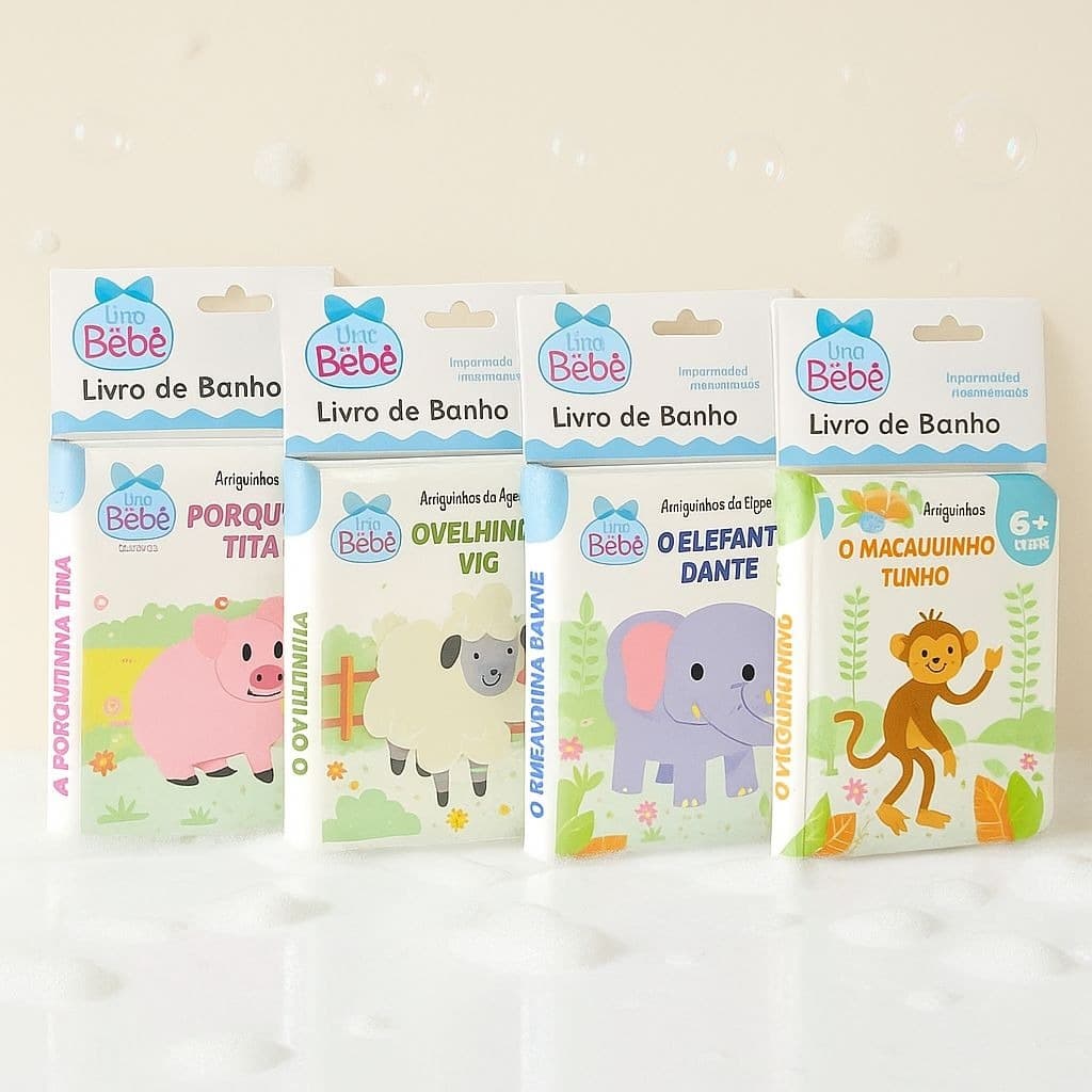 Livro de Banho Amiguinhos da Água - Kit com 4 Livros