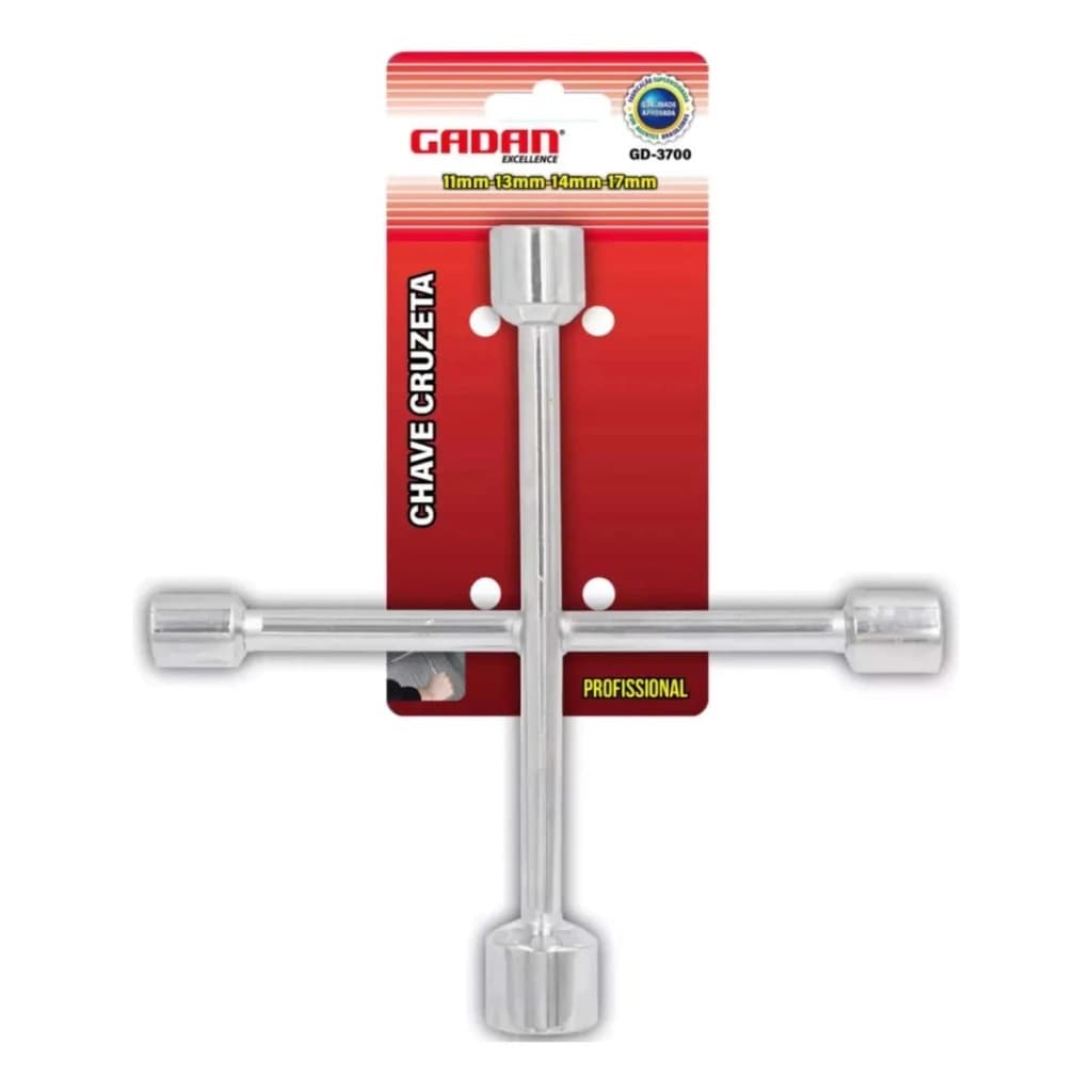 Mini Chave Cruzeta 11mm 13mm 14mm 17mm 🔧 Ferramenta,Chave Sextavada Universal Cor Prateado 4 Bocas 🚗
