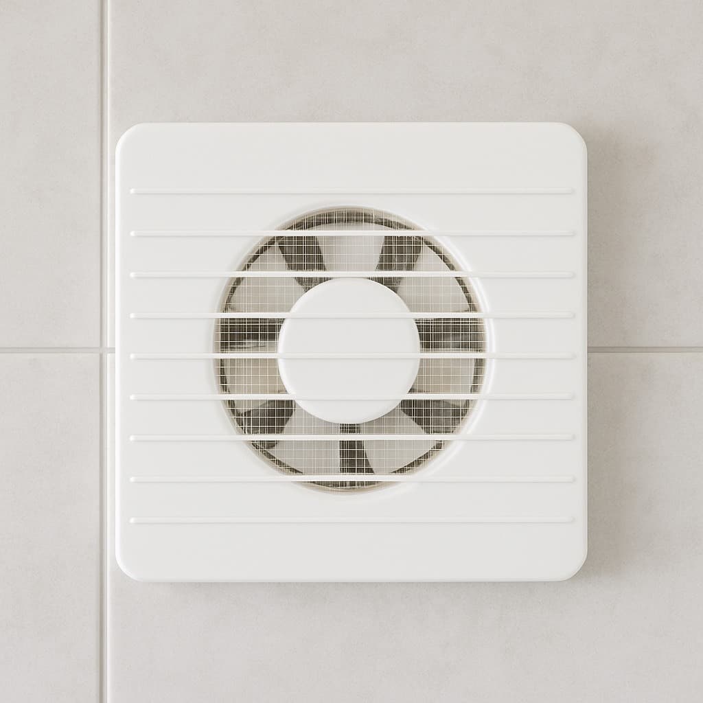 Exaustor Banheiro Apartamento Bivolt 18W Duto 4" Muito Silencioso 15cm Com Tela E Grade Anti Inseto