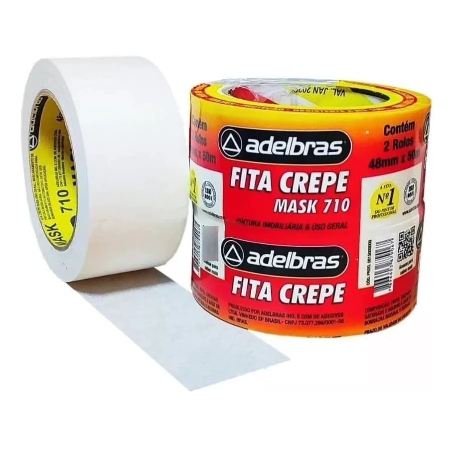 "Fita Crepe Adelbras 48mm x 50mt - Pintura, Artesanato e Uso Geral"
