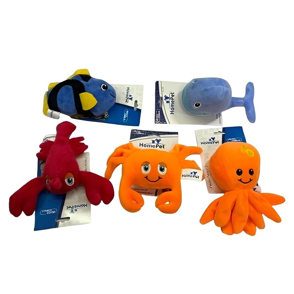 Brinquedo Gato Cachorro Pelúcia Pet Mordedor Bichinho Polvo Dori Baleia Lagosta Com APITO Home Pet