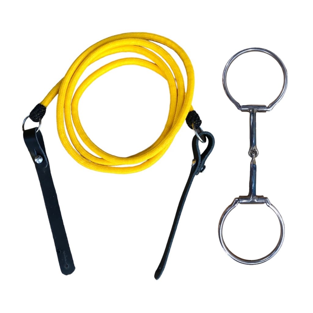 Kit Rédea De Corda Poli Com Freio Bridão Argola D Bocal De Ferro Para Cavalos