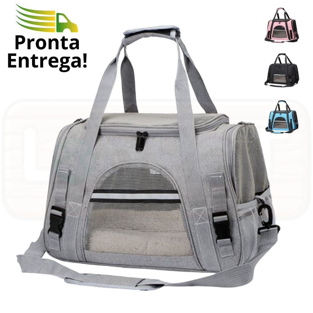 Bolsa Transporte de Gato Cachorro Pequeno Viagem Avião Passeios Veterinário Mochila Mala Caixa Pet