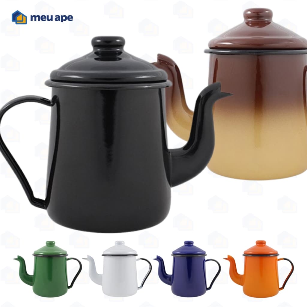 Cafeteira Bule Esmaltado Agata Indução Original Ewel 1100ML Com Bico