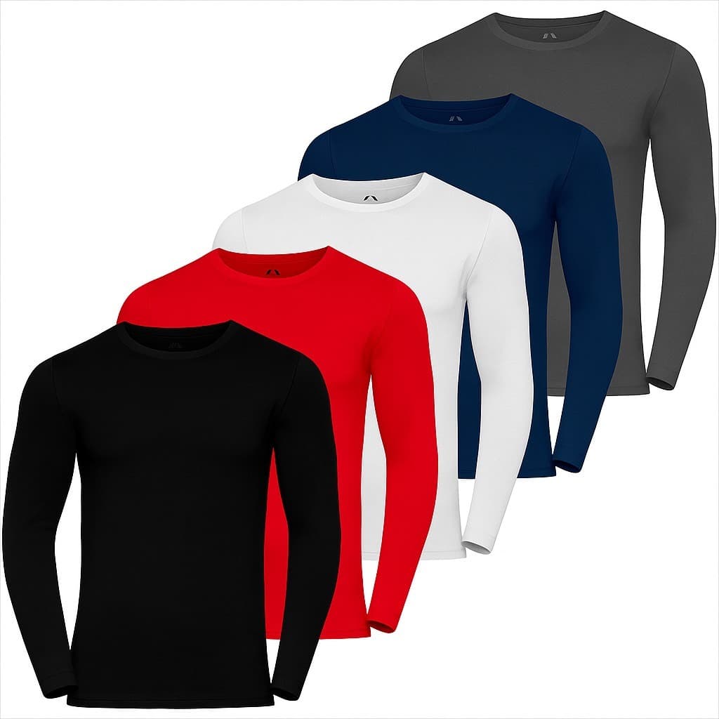 Kit 3 Camisetas Manga Longa Masculina Camisa Manga Comprida Dry Fit Esportiva