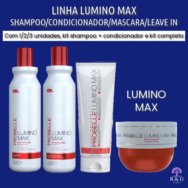 LINHA LUMINO MAX  (1 e 2 UNIDADES E KITS) - (SHAMPOO/CONDICIONADOR/LEAVE-IN/MÁSCARA)