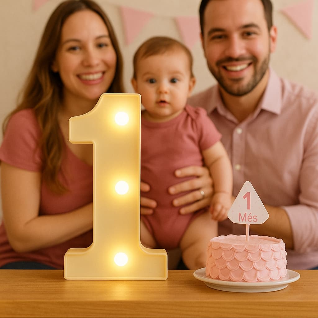 Luminária Pequena Com Led - Número 1