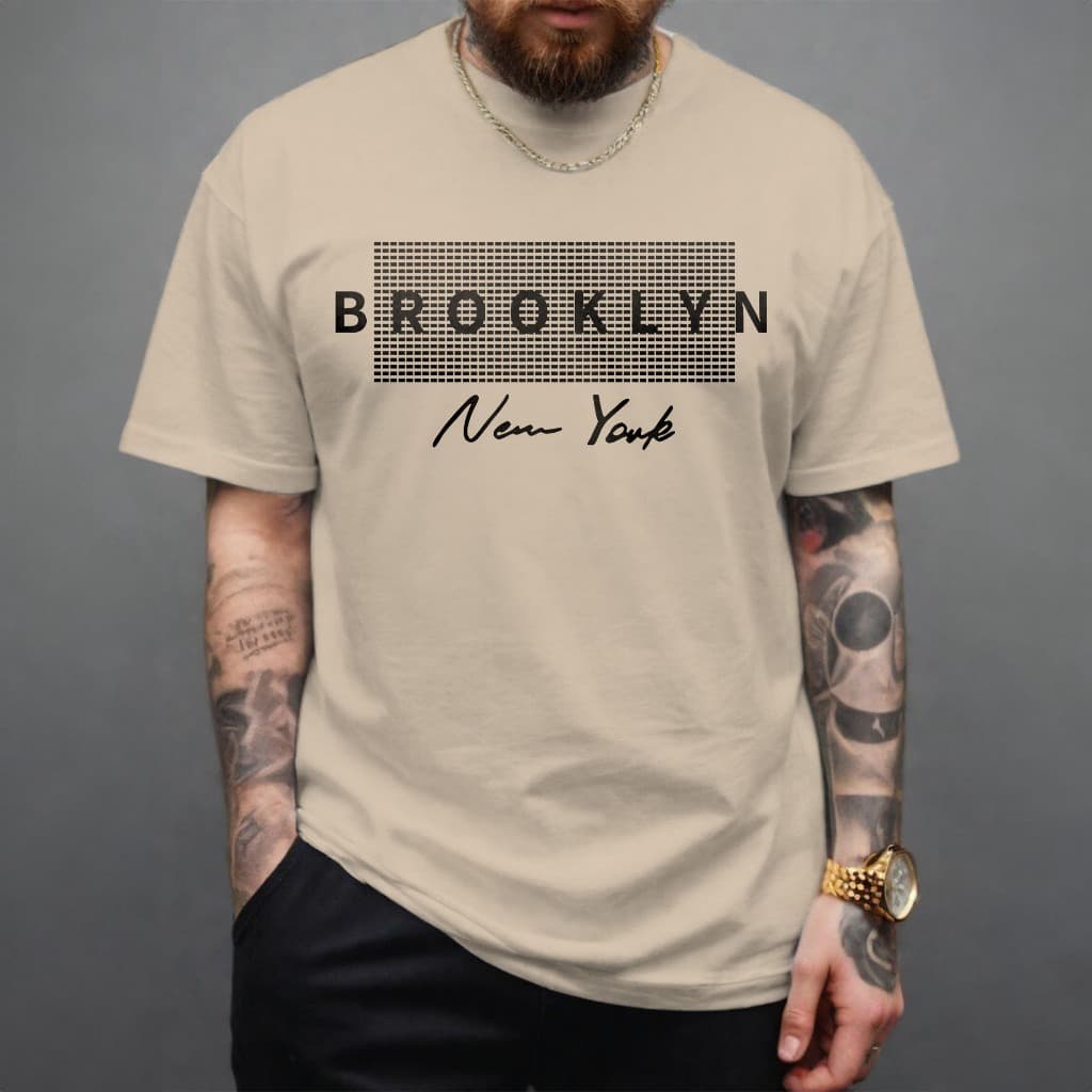 Camiseta masculina Brooklyn New York Camisa 100% Algodão Manfinity
