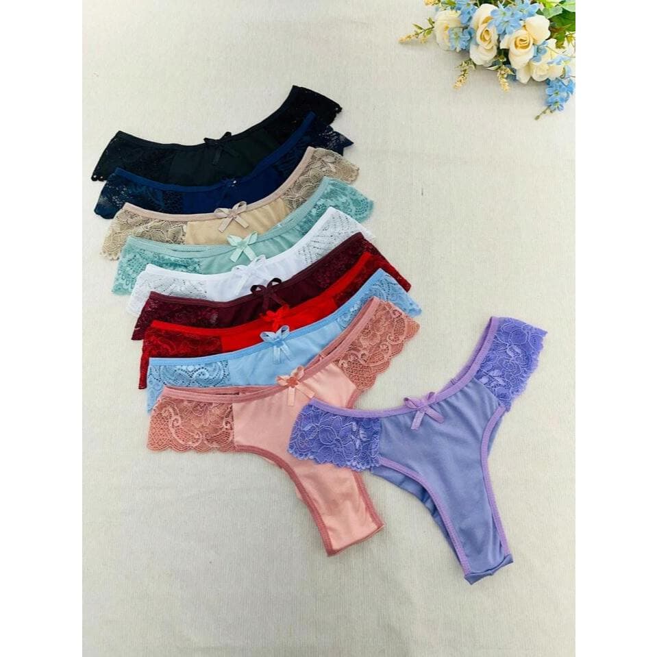 Kit 5 Calcinhas  de Renda Lateral Conforto e Sensualidade para o Dia a Dia Tanga Renda Lateral
