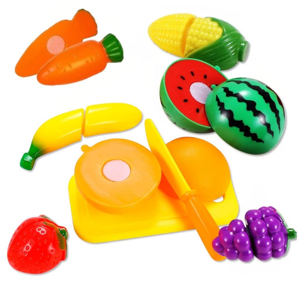 Kit Cozinha Infantil Masterchef 6 Peças Frutas e Legumes Crec Crec - Brinquedo Didático