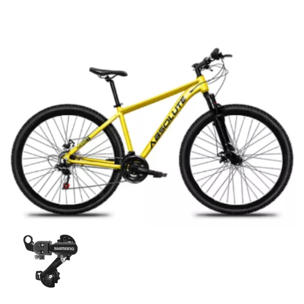 Bicicleta bike Absolute Nero 5 Cambio Traseiro Shimano Aro 29 Masculina 21v Freio a Disco Suspensão