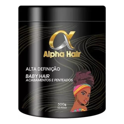 PASTA MODELADORA 500 GRAMAS - POMADA MODELADORA ALPHA HAIR - BABY HAIR, TRANÇA E PENTEADOS