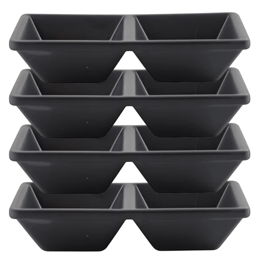 Kit 4 Molheira Dupla Comida Japonesa Oriental Melamina Shoyu