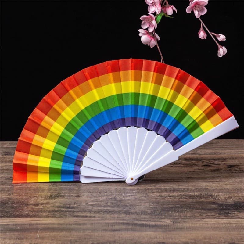 Leque Arco-íris Colorido Para Festa Dança Carnaval Decoração