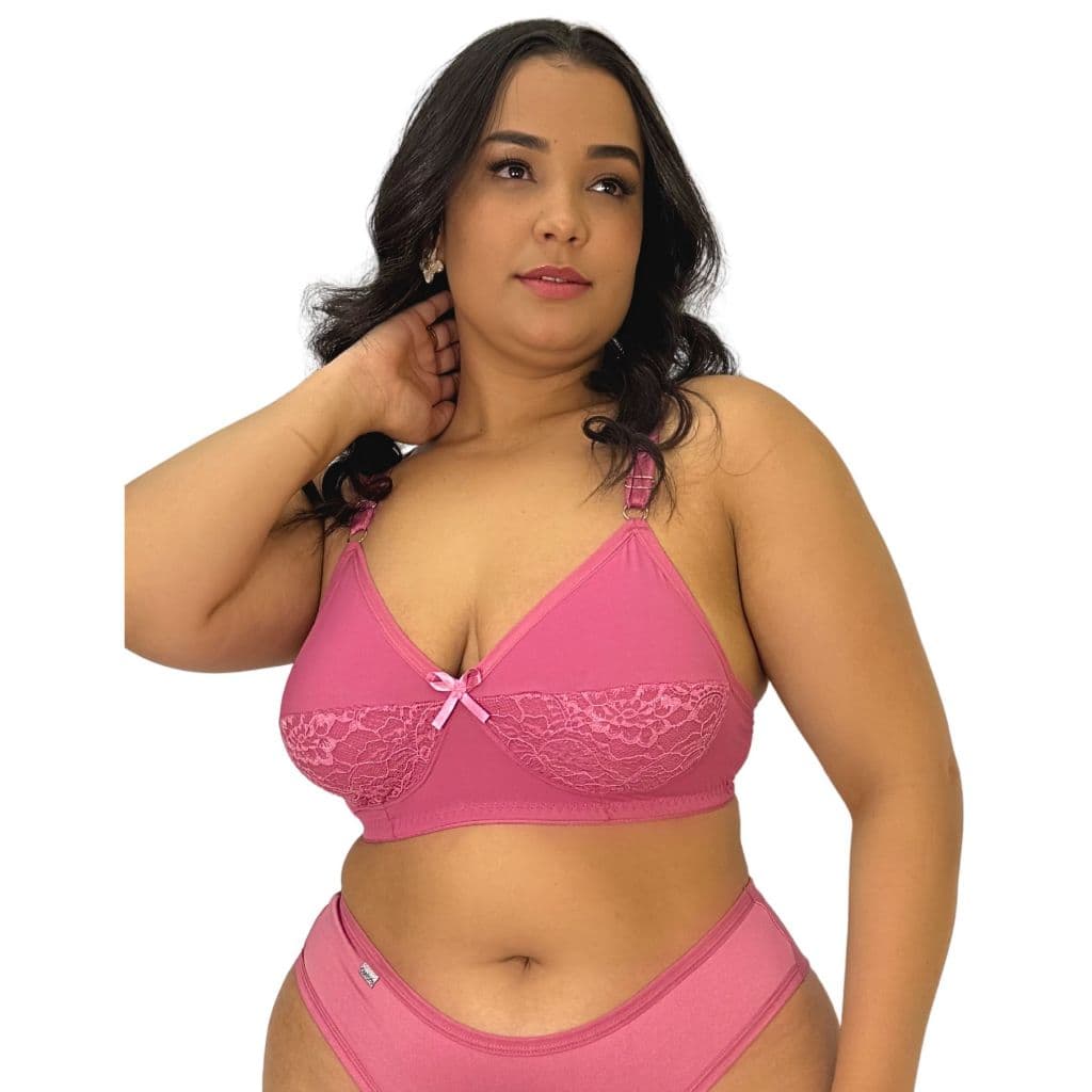 Sutiãs Sustentação Reforçado Sem Bojo Plus Size Alças Largas Luxo Confortável | KIT 1 OU KIT 5 PÇS