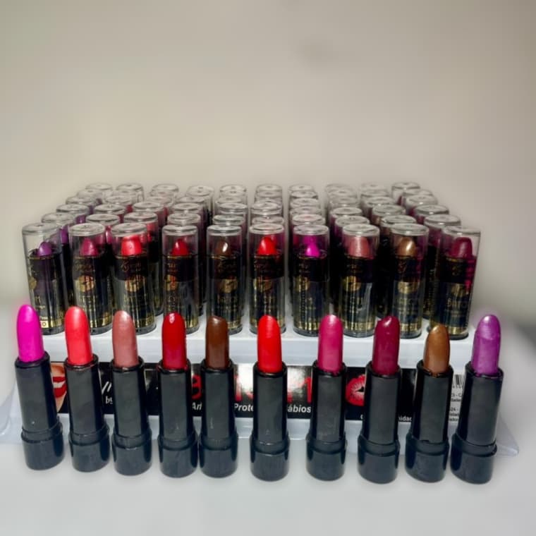 Kit C/10 Batom cremoso kyrav cores da moda sortido