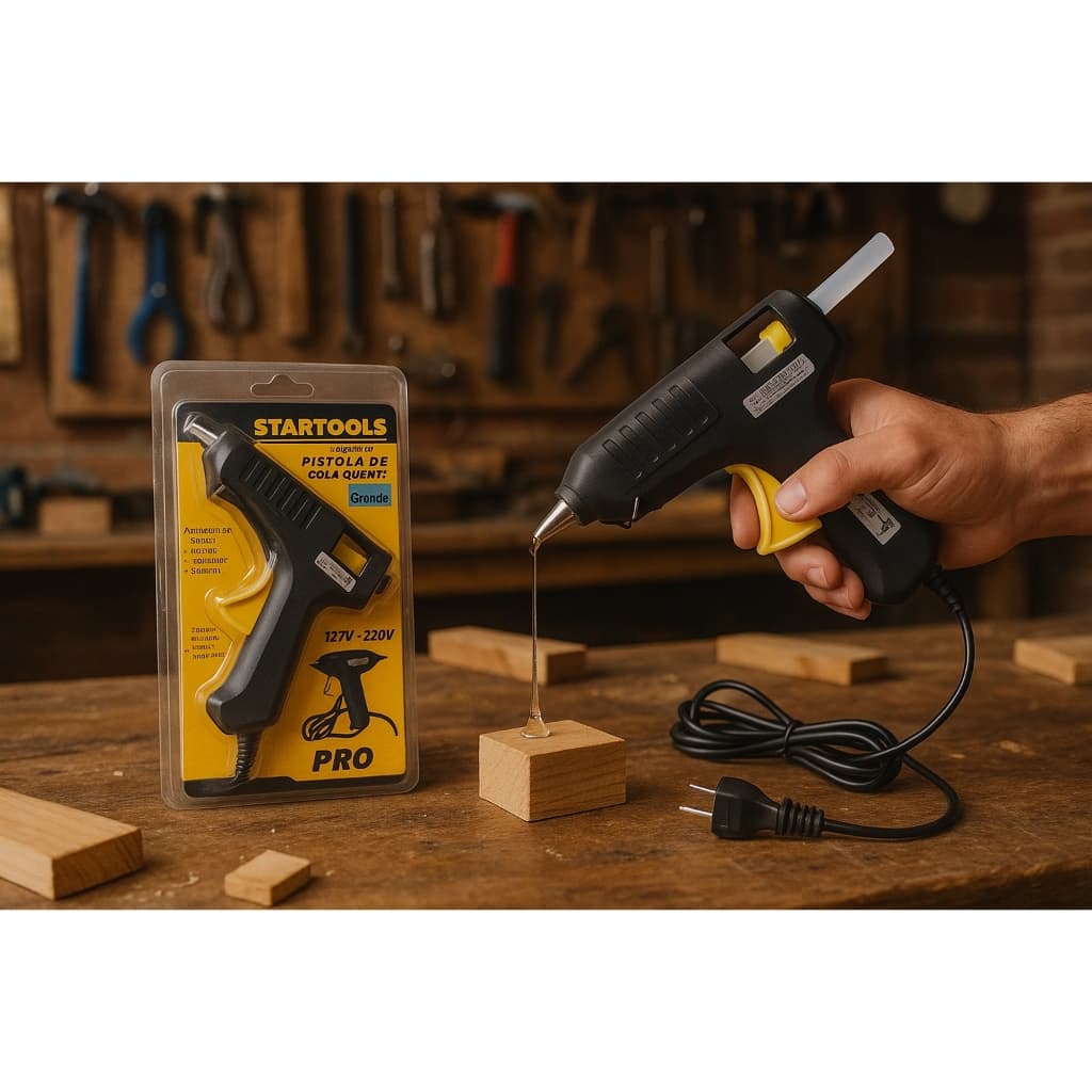 🔫 Pistola de Cola Quente Grande 15W Bivolt 🔌 110V/220V | Artesanato, Reparos, DIY, Rápida e Segura