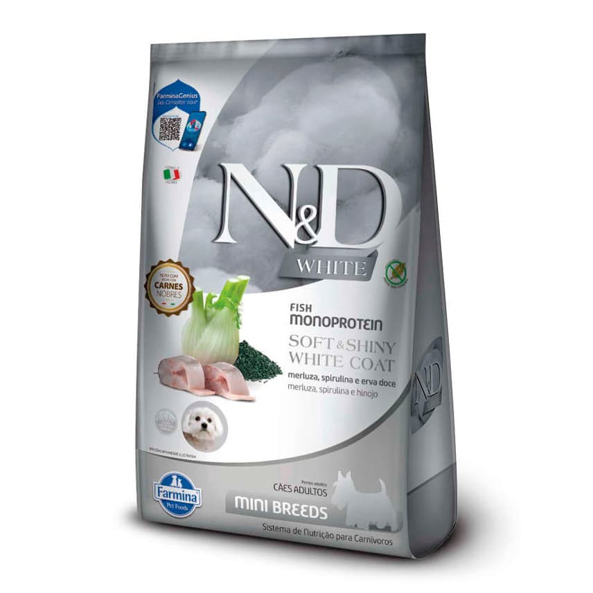 Ração N&D White para Cães Adultos de Raças Mini – Baixa Produção de Pigmento