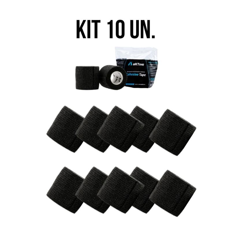 Kit 10 Bandagens Elástica Adesiva Flexível Atadura 5 cm x 4.5m Joelheira Tornozelo Tatuagem Pet Cor