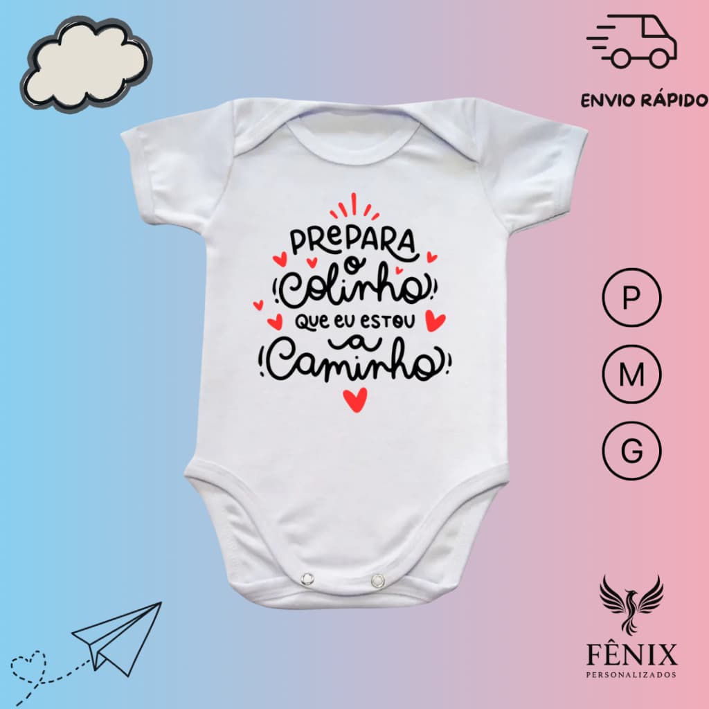 Body De Bebê Personalizado Revelação Gravidez Frases Criativo Infantil Prepara O Colinho