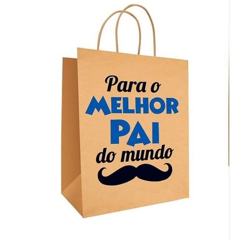 10 sacolas de papel kraft dias dos pais 18x24