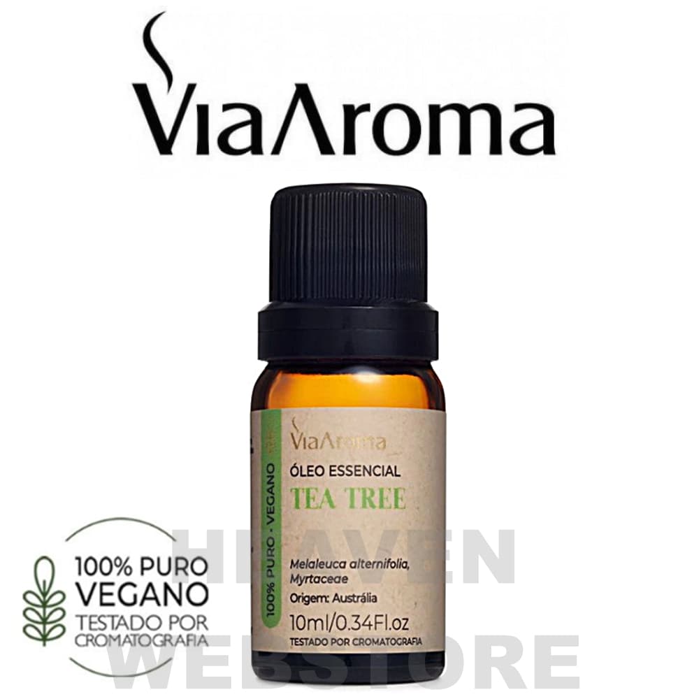 Óleo Essencial Tea Tree / Malaleuca 100% Puro e Vegano 10ml Via aroma