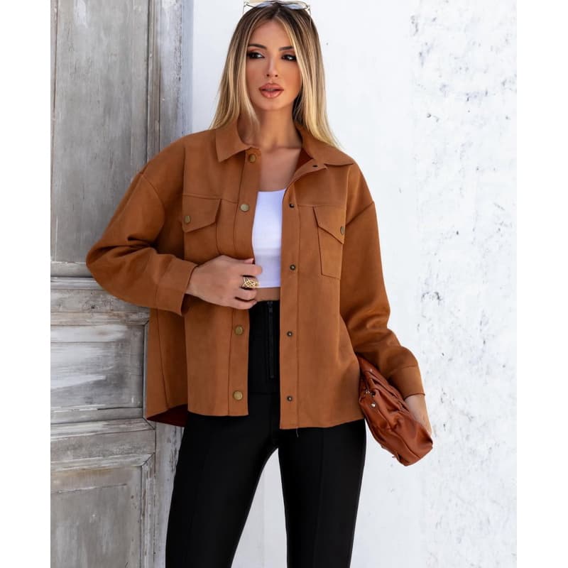 Jaqueta Suede Feminino Moda Inverno