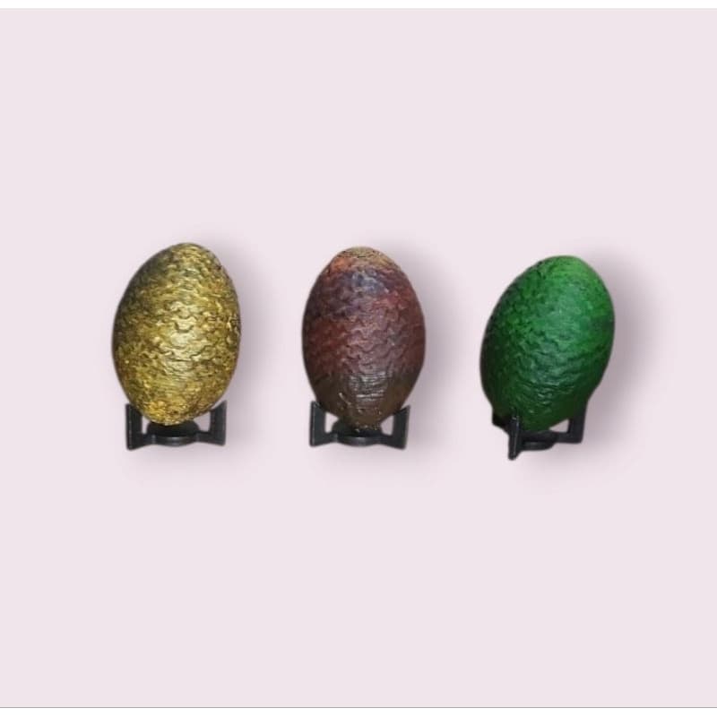 Kit 3 Miniaturas Ovos de Dragoes Decorativos Game of Thrones House of The dragon Série Artesanal Colecionável Geek Nerd