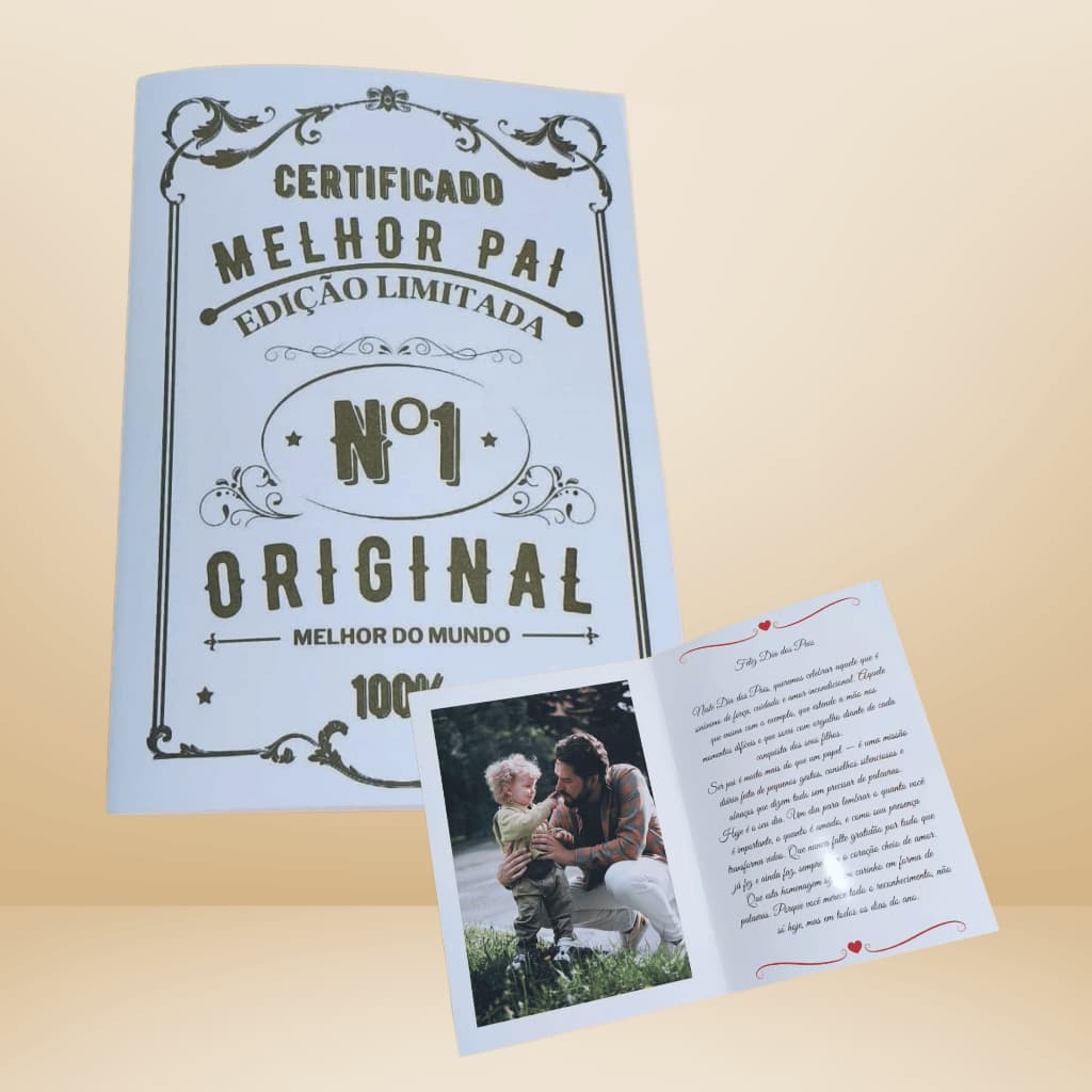 Cartão Dia dos Pais Personalizado com Foto e Texto – Presente Exclusivo!