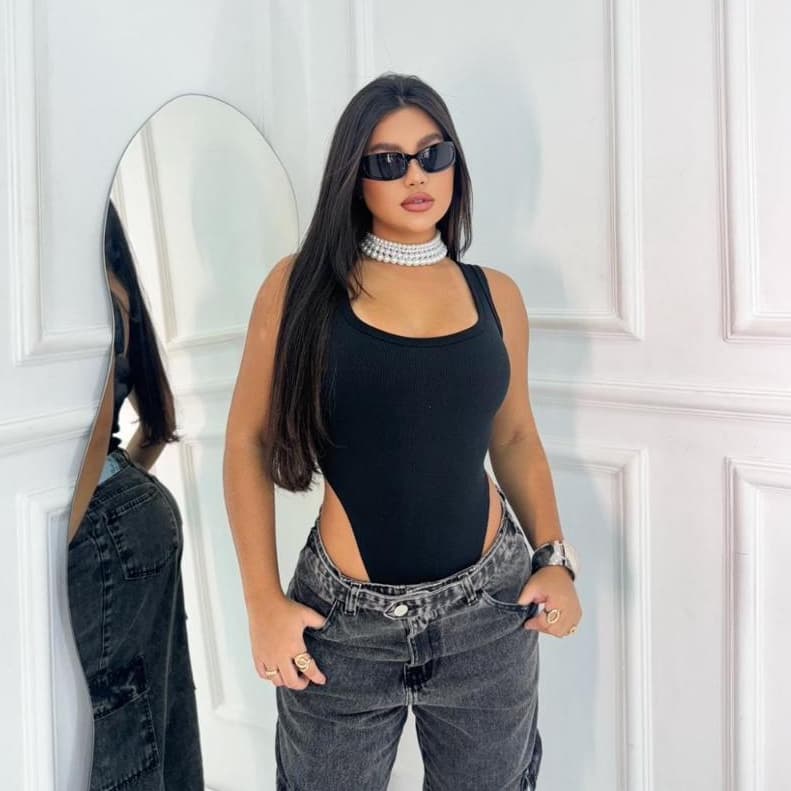 Body feminino regata cavado moderno estiloso Ribana moda blogueira 2025 lançamento bori combina verão festas dia a dia
