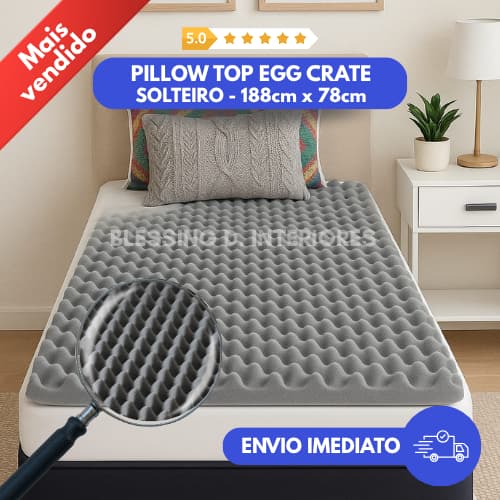 Pillow Top Massageador Colchonete Caixa De Ovo Casca Anti-escaras Solteiro D23